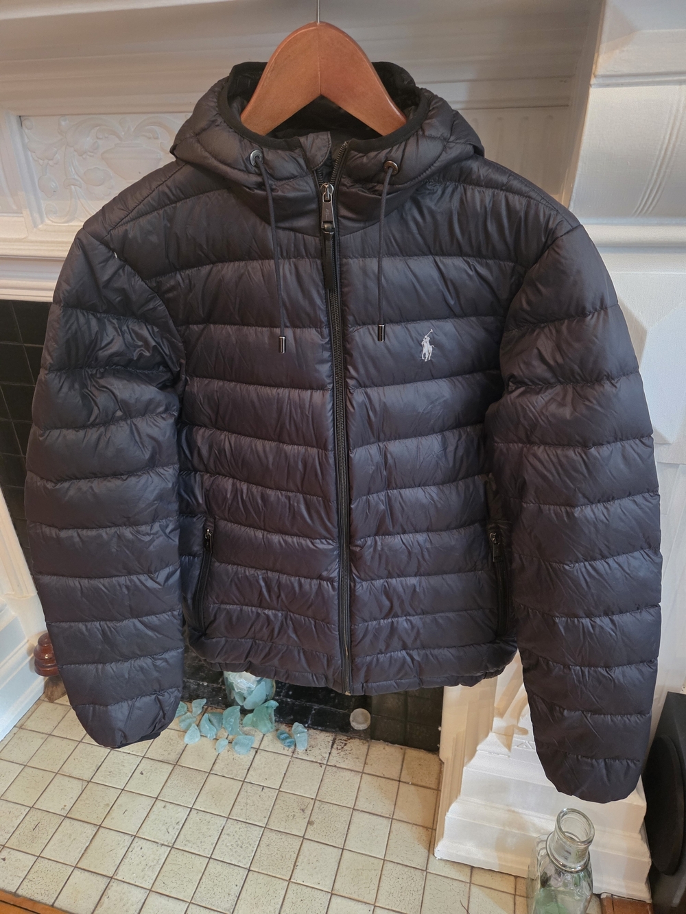 Polo Ralph Lauren quilted hooded puffer Jacket - Small Black